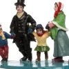 Intratuin De Brink kerstdorpminiatuur familie op schaatsen 8,2 x 4,2 x 6,8 cm