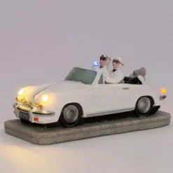 Intratuin De Brink kerstdorpminiatuur rijkspolitie porsche 14,3 x 6,5 x 6 cm