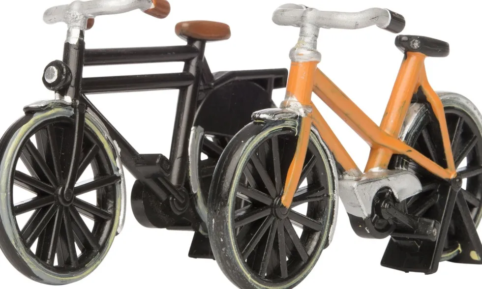 Intratuin De Brink kerstdorpminiatuur opoefiets H 4,2 cm 2 stuks