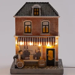 Intratuin De Brink kerstdorpminiatuur slijterij 14,5 x 10,5 x 19 cm