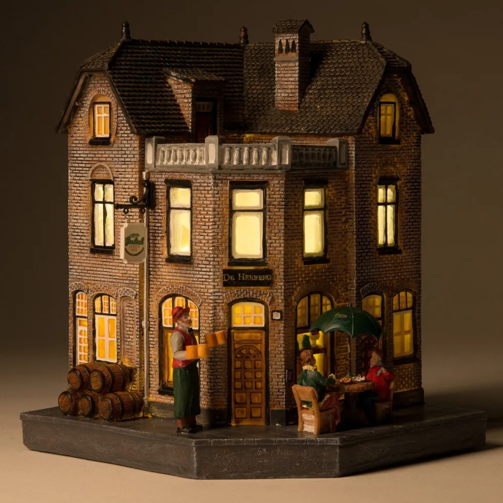 Intratuin De Brink kersthuisje dorpskroeg 17 x 16 x 21,5 cm