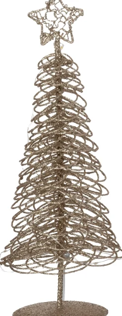 Intratuin decoratieboom Arby met verlichting goud D 12 H 40 cm