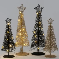 Intratuin decoratieboom Arby met verlichting goud D 12 H 40 cm