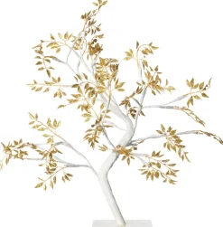 Intratuin decoratieboom blad wit / goud met verlichting 14 x 14 x 45 cm