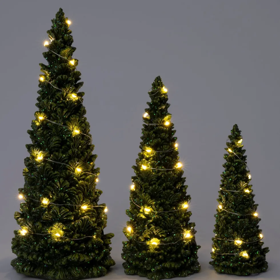 Intratuin decoratieboom Briann groen met verlichting D 10 H 24 cm