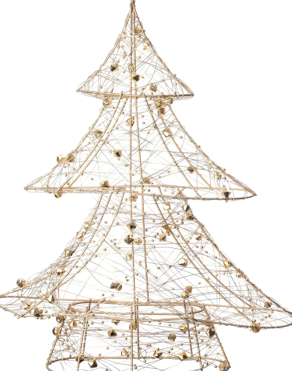Intratuin decoratieboom diamant goud met verlichting 34 x 8 x 40 cm