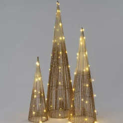 Intratuin decoratieboom kegel zilver / goud met verlichting D 20 H 80 cm