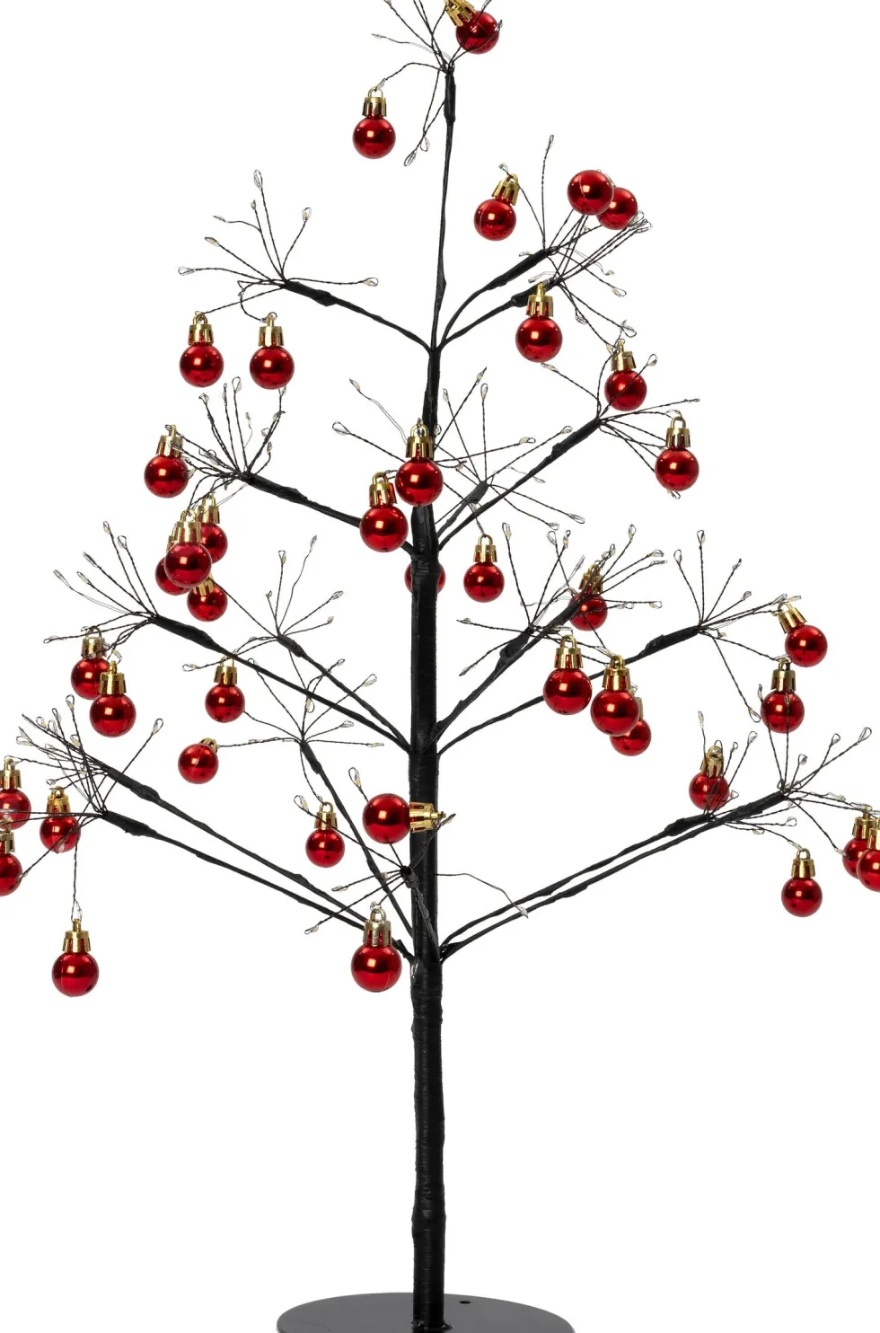 Intratuin decoratieboom kerstbal zwart met verlichting 13 x 13 x 60 cm