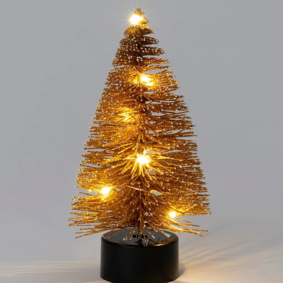 Intratuin decoratieboom Leonie koper met verlichting D 7 H 13 cm