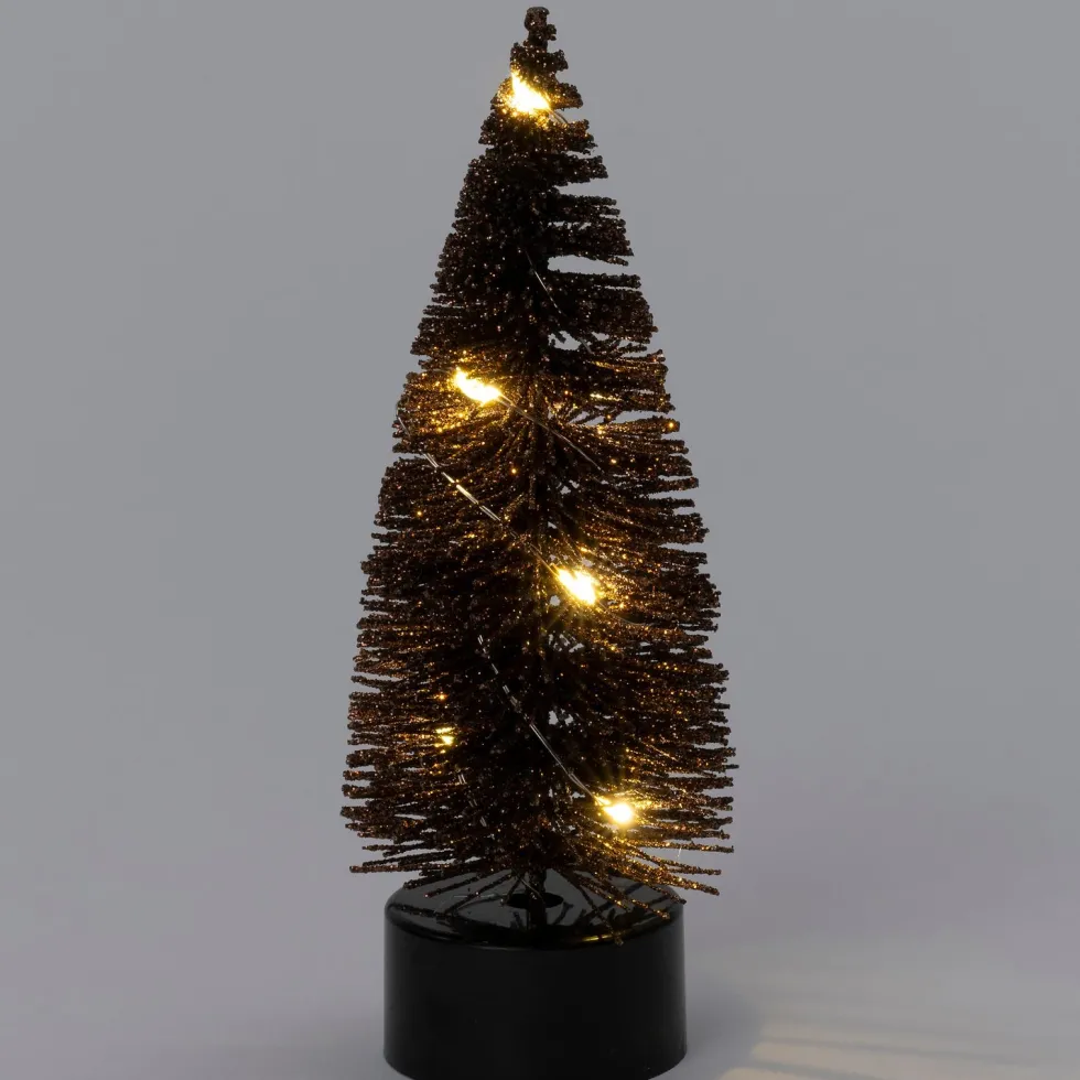 Intratuin decoratieboom Leonie donker groen met verlichting D 5 H 13 cm