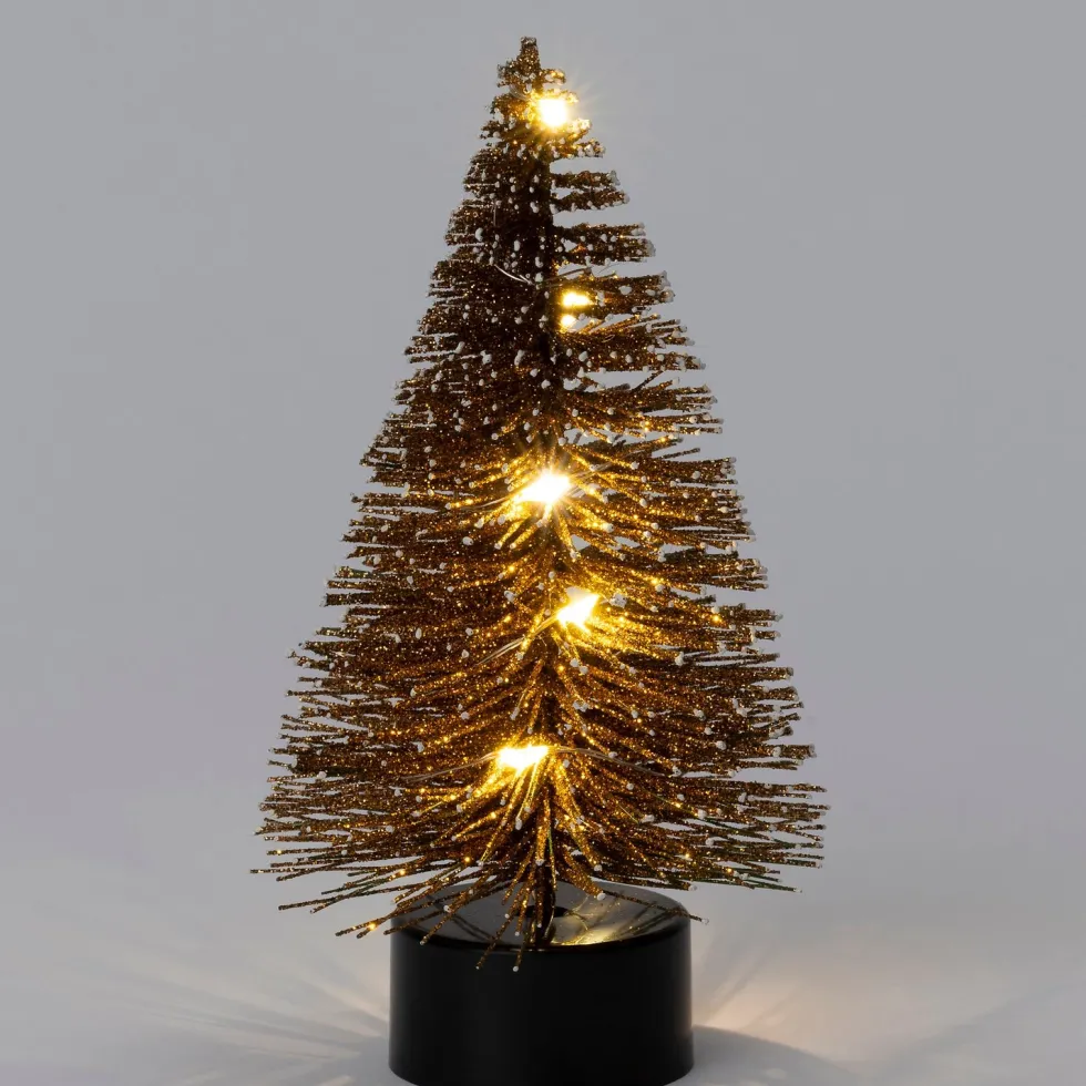 Intratuin decoratieboom Leonie bruin met verlichting D 7 H 13 cm