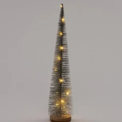 Intratuin decoratieboom met led verlichting zilver D 10 H 50 cm