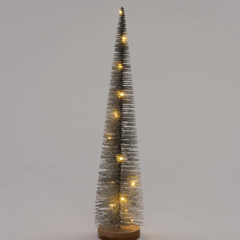 Intratuin decoratieboom met led verlichting zilver D 10 H 50 cm