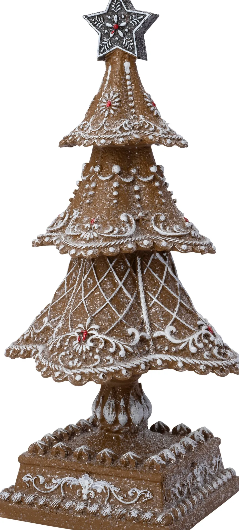 Intratuin decoratieboom Petra bruin / wit 12,5 x 12,5 x 24,5 cm