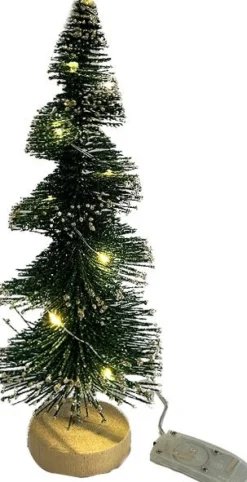 Intratuin decoratieboom Pine groen met 10 lampjes warm wit D 9,5 H 25 cm