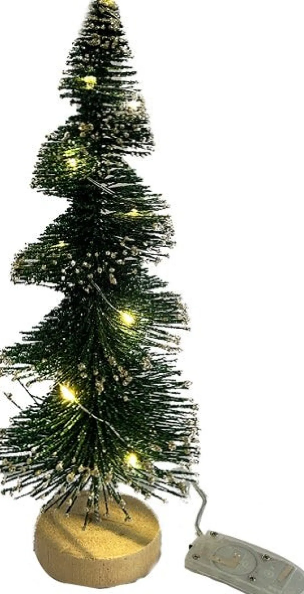 Intratuin decoratieboom Pine groen met 10 lampjes warm wit D 9,5 H 25 cm