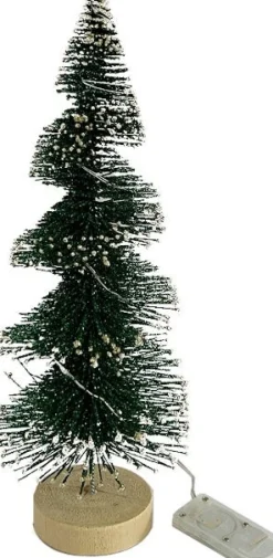 Intratuin decoratieboom Pine groen met 10 lampjes warm wit D 9,5 H 25 cm