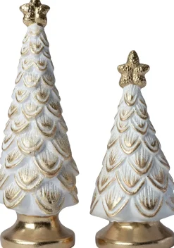 Intratuin decoratieboom Silva kerstboom ster goud / wit D 9,5 H 21,5