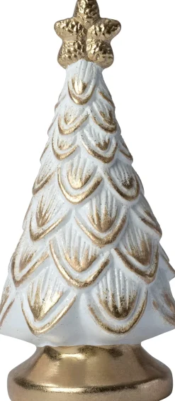 Intratuin decoratieboom Silva kerstboom ster goud / wit D 9,5 H 21,5