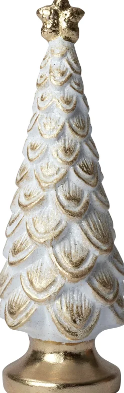 Intratuin decoratieboom Silva kerstboom ster goud / wit D 9,5 H 28