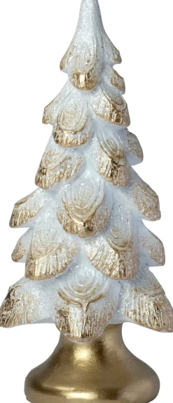 Intratuin decoratieboom Silva kerstboom sneeuw goud / wit D 10 H 22,5
