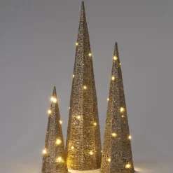 Intratuin decoratieboom Torla kegel goud met verlichting D 20 H 80 cm