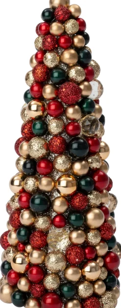 Intratuin decoratieboom Trevi kerstbal rood / groen / goud D 16 H 36 cm
