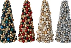 Intratuin decoratieboom Trevi kerstbal groen / goud D 16 H 36 cm
