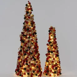 Intratuin decoratieboom Trevi kerstbal rood / groen / goud D 18 H 45 cm