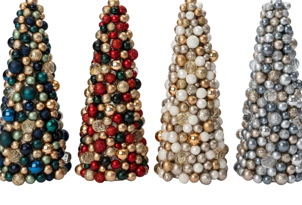 Intratuin decoratieboom Trevi kerstbal zilver D 16 H 36 cm