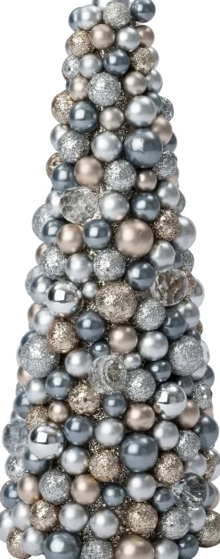 Intratuin decoratieboom Trevi kerstbal zilver D 16 H 36 cm