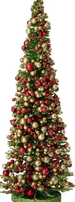 Intratuin decoratieboom Tuli groen / rood / goud D 16 H 40 cm