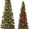 Intratuin decoratieboom Tuli groen / rood / goud D 20 H 50 cm