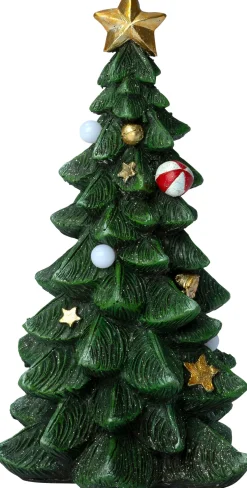 Intratuin decoratieboom versierd groen met verlichting D 13 H 26 cm