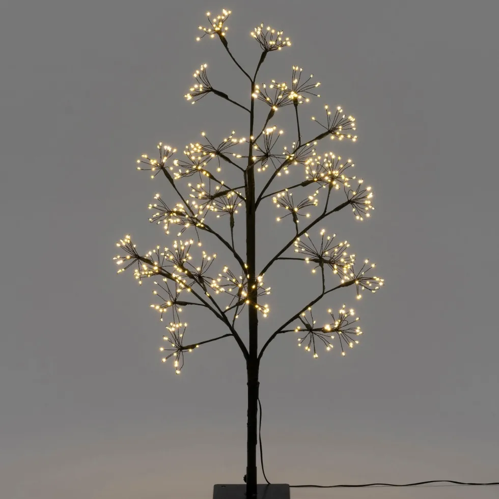 Intratuin decoratieboom vuurwerk zwart met verlichting 14 x 14 x 90 cm