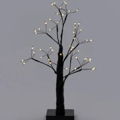 Intratuin decoratieboom zwart met verlichting 10 x 10 x 45 cm
