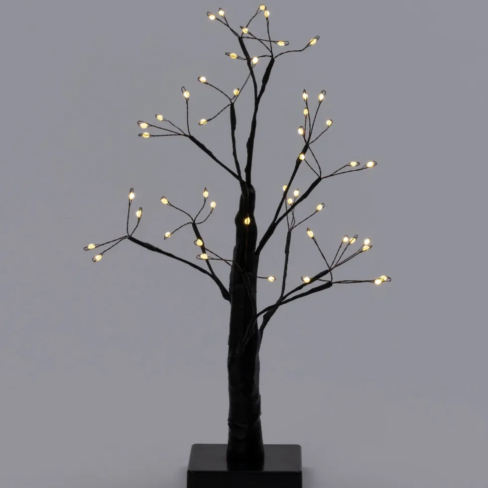 Intratuin decoratieboom zwart met verlichting 10 x 10 x 45 cm