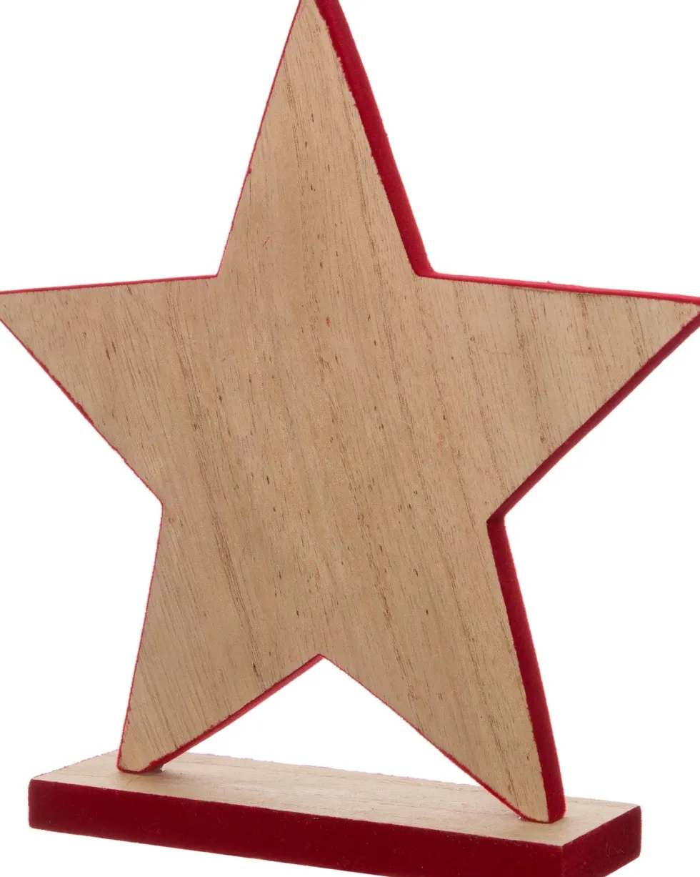 Intratuin decoratie kerstster rood 14 x 4 x 15,5 cm