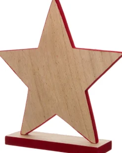 Intratuin decoratie kerstster rood 19 x 4,5 x 20,5 cm
