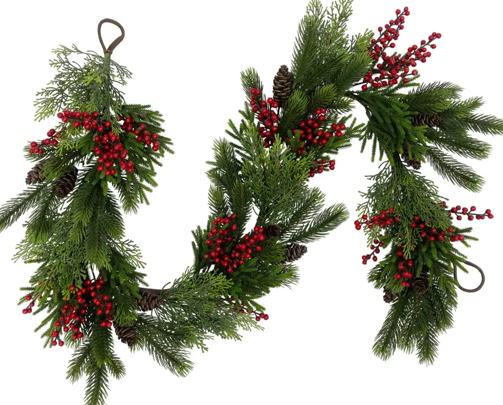 Intratuin guirlande Ceder groen met bes 153 cm