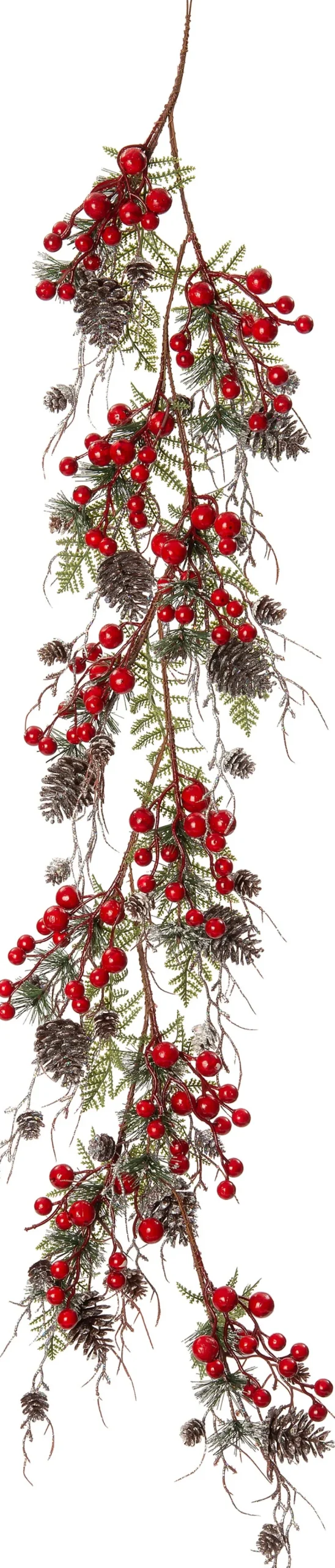 Intratuin guirlande Pinustakken met bessen 120 cm rood