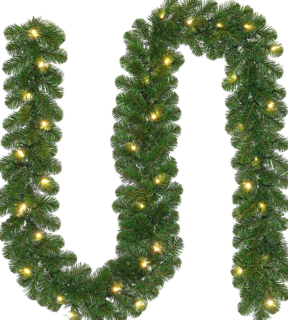 Intratuin guirlande Winterberg met LED verlichting 2,7 m x D 20 cm warm wit