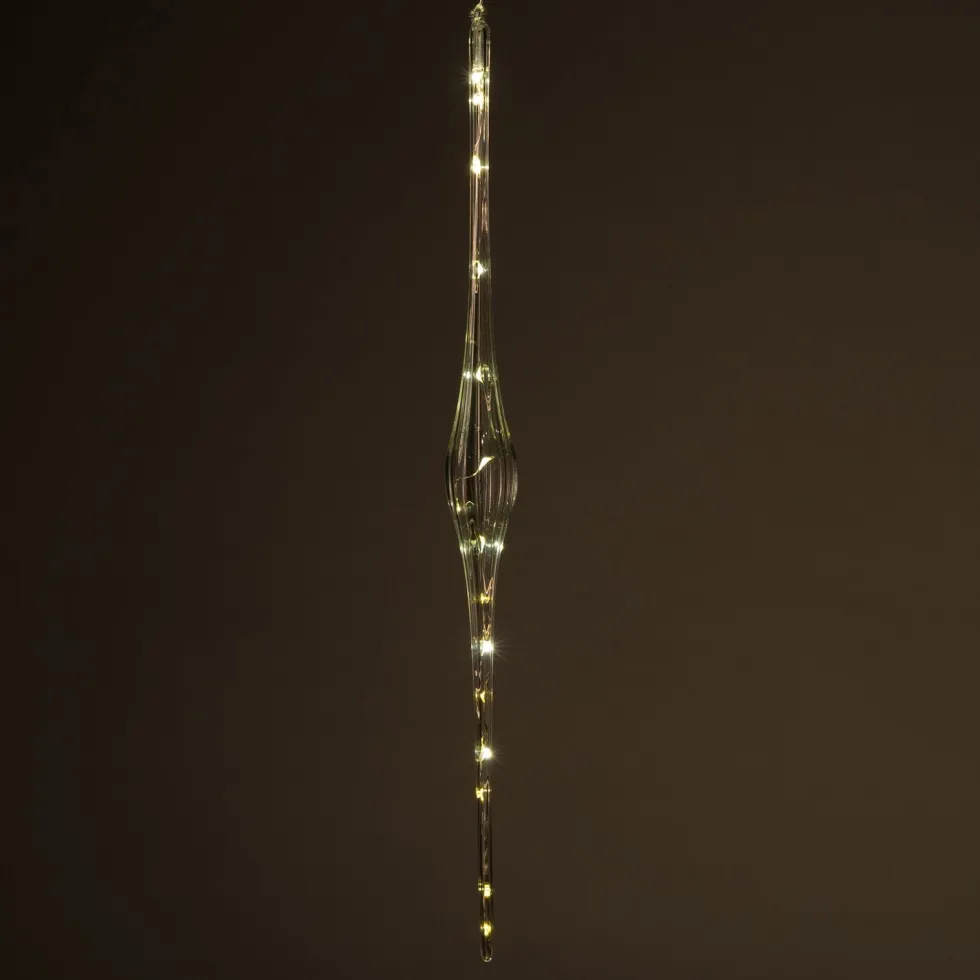 Intratuin hangend glasornament met LED verlichting H 47 cm