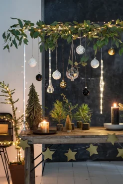Intratuin hangend glasornament met LED verlichting H 47 cm