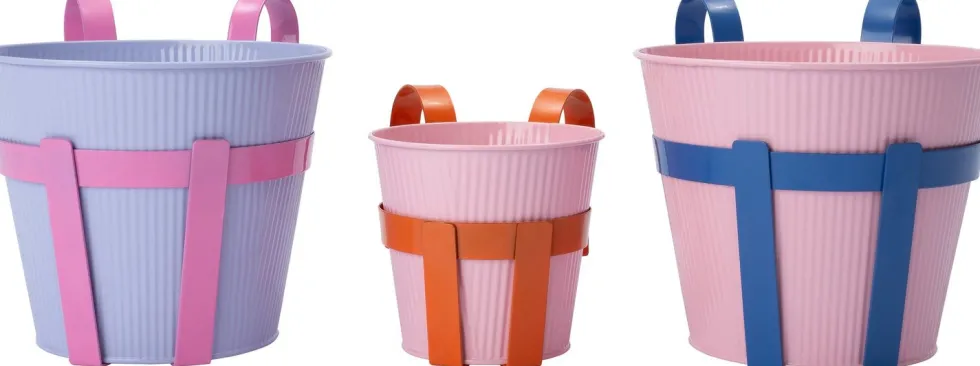 Intratuin hangpot Semi roze / blauw 25 x 20 x 18 cm