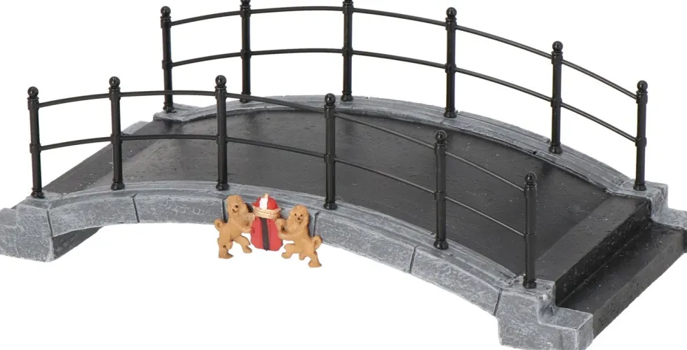 Intratuin Holland kerstdorpminiatuur grachtenbrug met wapen 20 x 10 x 6,6 cm