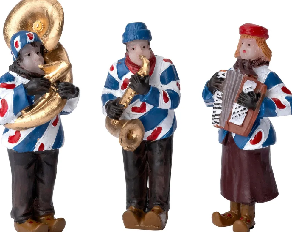 Intratuin Holland kerstdorpminiatuur friese fanfare sax 16 x 5 x 16,5 cm 3-delige set