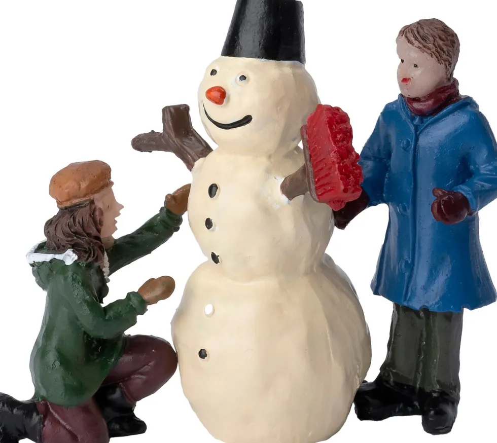 Intratuin Holland kerstdorpminiatuur sneeuwpop maken 13,5 x 3,8 x 16 cm 3-delige set