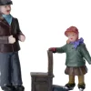 Intratuin Holland kerstdorpminiatuur leren schaatsen 9 x 4,3 x 14 cm 2-delige set
