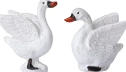 Intratuin Holland kerstdorpminiatuur zwanen 9 x 4,3 x 14 cm 2-delige set